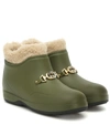 GUCCI FAUX SHEARLING RUBBER ANKLE BOOTS,P00488876
