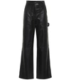 COMMON LEISURE HIGH-RISE FLARED LEATHER PANTS,P00512791