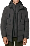Marc New York Montrose Water Resistant Down & Feather Fill Quilted Coat In Charcoal