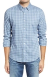 Faherty Stretch Sweaview Flannel Shirt In Flint Blue Gingham