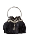 JIMMY CHOO BON BON FEATHER-EMBELLISHED BAG