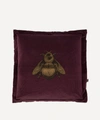 Timorous Beasties Napoleon Bee Velvet Cushion In Purple