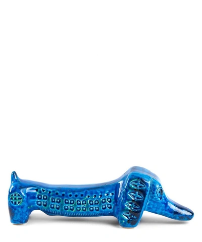 Bitossi Rimini Blu Ceramic Dachshund Figure In Blue