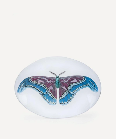 Astier De Villatte Butterfly Oval Platter In Multicolour