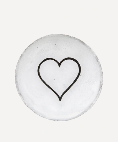 Astier De Villatte Heart Outline Saucer In White