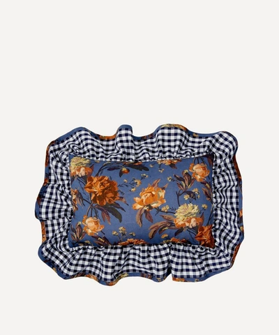 Edit 58 Decadent Blooms Liberty Print Mini Cushion In Navy