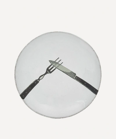 Astier De Villatte Knife And Fork Saucer In Multicolour
