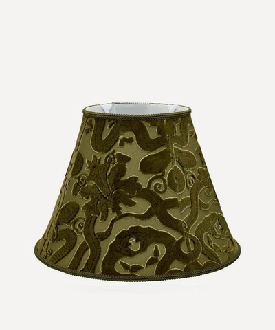 House Of Hackney Anaconda Marlow Cotton Velvet Lampshade In Green