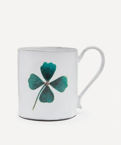 Astier De Villatte X John Derian Four Leaf Clover Mug In White