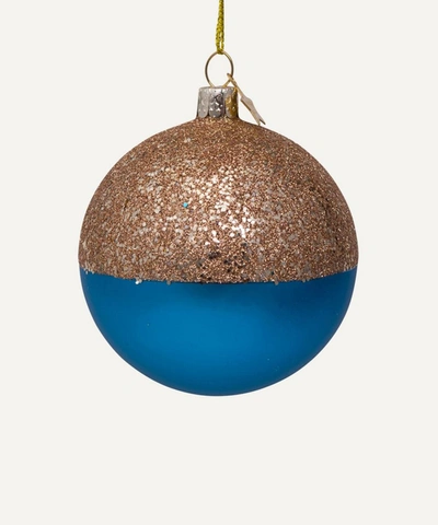 Unspecified Contrast Glitter Bauble In Gold-tone