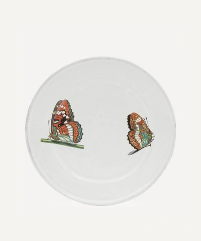 Astier De Villatte Two Landed Butterflies Plate In White