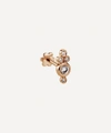 Maria Tash 18ct Four Diamond Trinity Single Threaded Stud Earring In Rose Gold