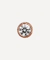 Maria Tash 18ct 2.5mm Scalloped Set Diamond Single Threaded Stud Earring In Rose Gold
