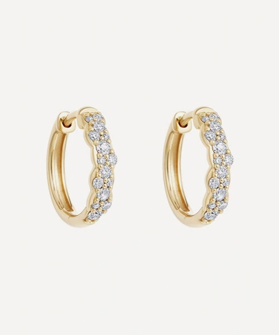 ASTLEY CLARKE ASTLEY CLARKE 14CT GOLD MEDIUM INTERSTELLAR DIAMOND HOOP EARRINGS,000705469
