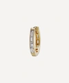 Maria Tash 18ct 9.5mm Invisible Set Baguette Diamond Eternity Single Hoop Earring In Gold