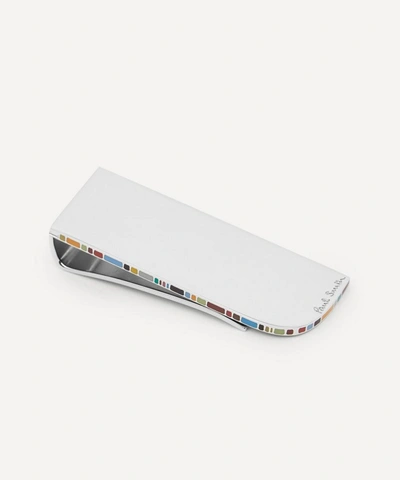 Paul Smith Signature Stripe Money Clip In Silver