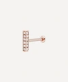 MARIA TASH MARIA TASH 18CT 7MM SQUARE DIAMOND PAVE BAR THREADED STUD EARRING,000579913