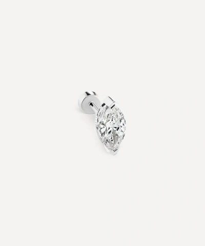 Maria Tash Marquise Diamond Threaded Stud Earring In White Gold