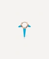 MARIA TASH MARIA TASH 14CT 6.5MM TRIPLE LONG TURQUOISE SPIKE HOOP EARRING,000711028
