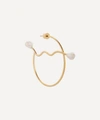 MARIA BLACK GOLD-PLATED SOLARE PEARL HOOP EARRING,000711093