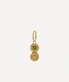 ALEX MONROE X RAVEN SMITH GOLD-PLATED CANNONBALL HIDDEN GREEN TOURMALINE EARRING,000713832