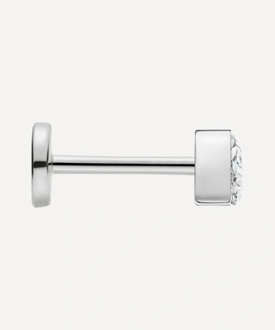 Maria Tash 18ct 2.5mm Invisible Set Triangle Diamond Single Threaded Stud Earring In White Gold