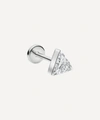 Maria Tash 4mm Invisible Set Triangle Diamond Threaded Stud Earring In White Gold