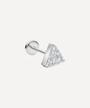 Maria Tash 5mm Invisible Set Triangle Diamond Threaded Stud Earring In White Gold