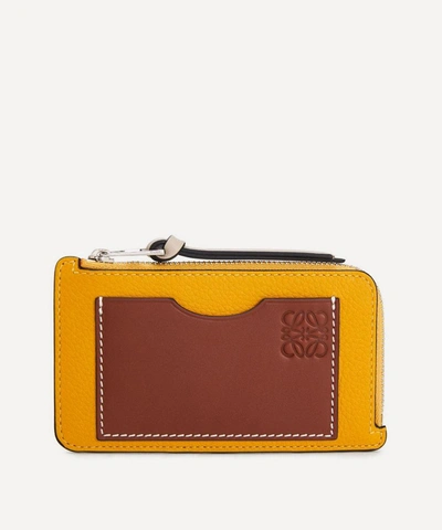 Loewe Leather Coin Card Holder In Narcisus Yellow