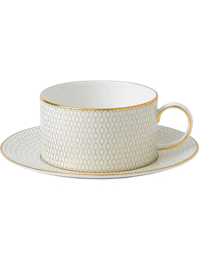 WEDGWOOD GIO GOLD CHINA TEACUP AND SAUCER SET,53180636
