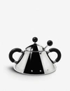 Alessi Black Sugar Bowl And Spoon In Black