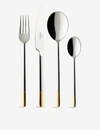 VILLEROY & BOCH VILLEROY & BOCH SILVER AND GOLD ELLA GOLD-PLATED STAINLESS STEEL CUTLERY 113-PIECE SET,29670817