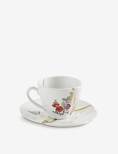 SELETTI KINTSUGI N2 PORCELAIN COFFEE CUP AND SAUCER,11256360