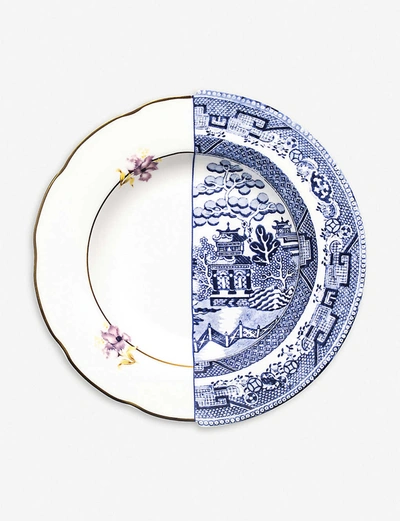 Seletti Hybrid Fillide Printed Porcelain Soup Plate 25.4cm In White