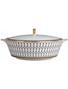 Wedgwood Renaissance Gold Covered Vegetable Dish In White And Blue