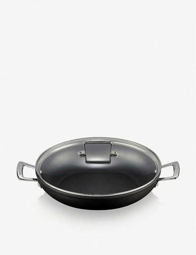 Le Creuset Toughened Non-stick Shallow Casserole Dish With Glass Lid 30cm In Black