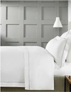 The White Company White/silver Savoy Cotton King Size Duvet Cover 225cm X 225cm In White/silver