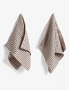 HAY TWIST WAFFLED COTTON SET OF TWO DISH CLOTHS AND TWO TEA TOWELS,R03663853