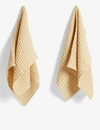 HAY TWIST WAFFLED COTTON SET OF TWO DISH CLOTHS AND TWO TEA TOWELS,R03663854