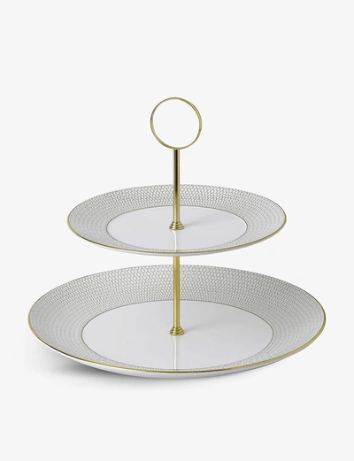 WEDGWOOD GIO GOLD CAKE STAND 2-TIER,36580191