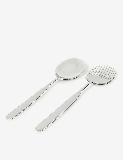 Alessi Collo-alto Stainless Steel Salad Set In Nocolor