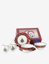 Villeroy & Boch Breakfast For Two Christmas Crockery Set Of Six In Red