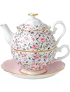 ROYAL ALBERT ROYAL ALBERT ROSE CONFETTI TEA FOR ONE SET,53179012