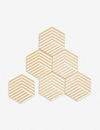 AREAWARE TABLE TILES BOWER WOOD AND CORK COASTERS SET OF SIX,R00109433