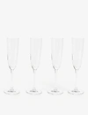 THE WHITE COMPANY THE WHITE COMPANY CLEAR BELGRAVIA CHAMPAGNE FLUTES SET OF FOUR,72361139