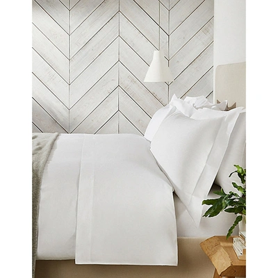 The White Company Essentials Egyptian-cotton Double Duvet Cover 200cm X 200cm In White
