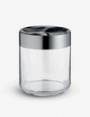 Alessi Julieta Glass And Stainless Steel Jar 12.3cm In Nocolor