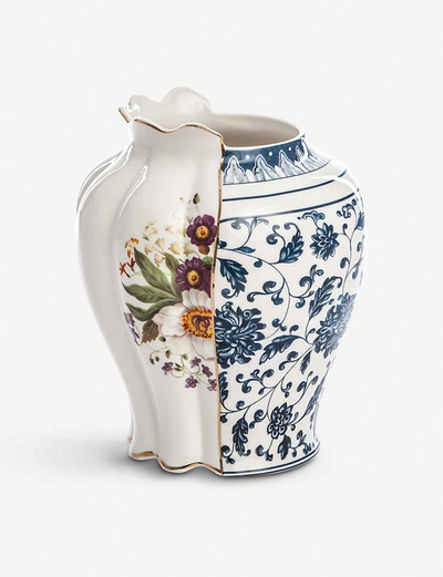 Seletti Hybrid Melania Bone China Porcelain Vase 23cm In White