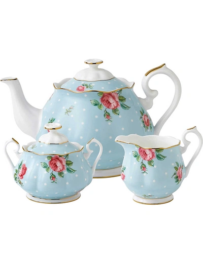 Royal Albert Polka Blue Teapot Set
