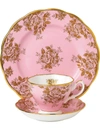 ROYAL ALBERT ROYAL ALBERT 100 YEARS GOLDEN ROSES 3-PIECE TEA SET (1960'S),66507659